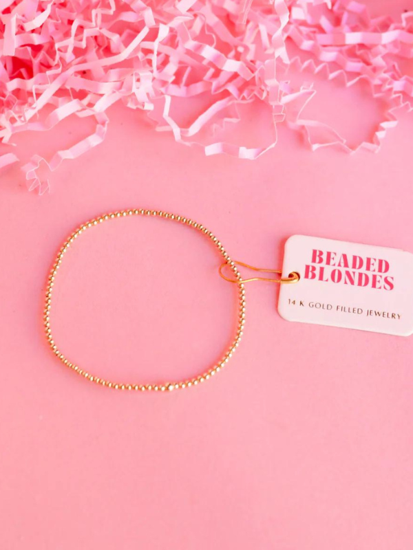 A gold-filled beaded bracelet with 2mm beads