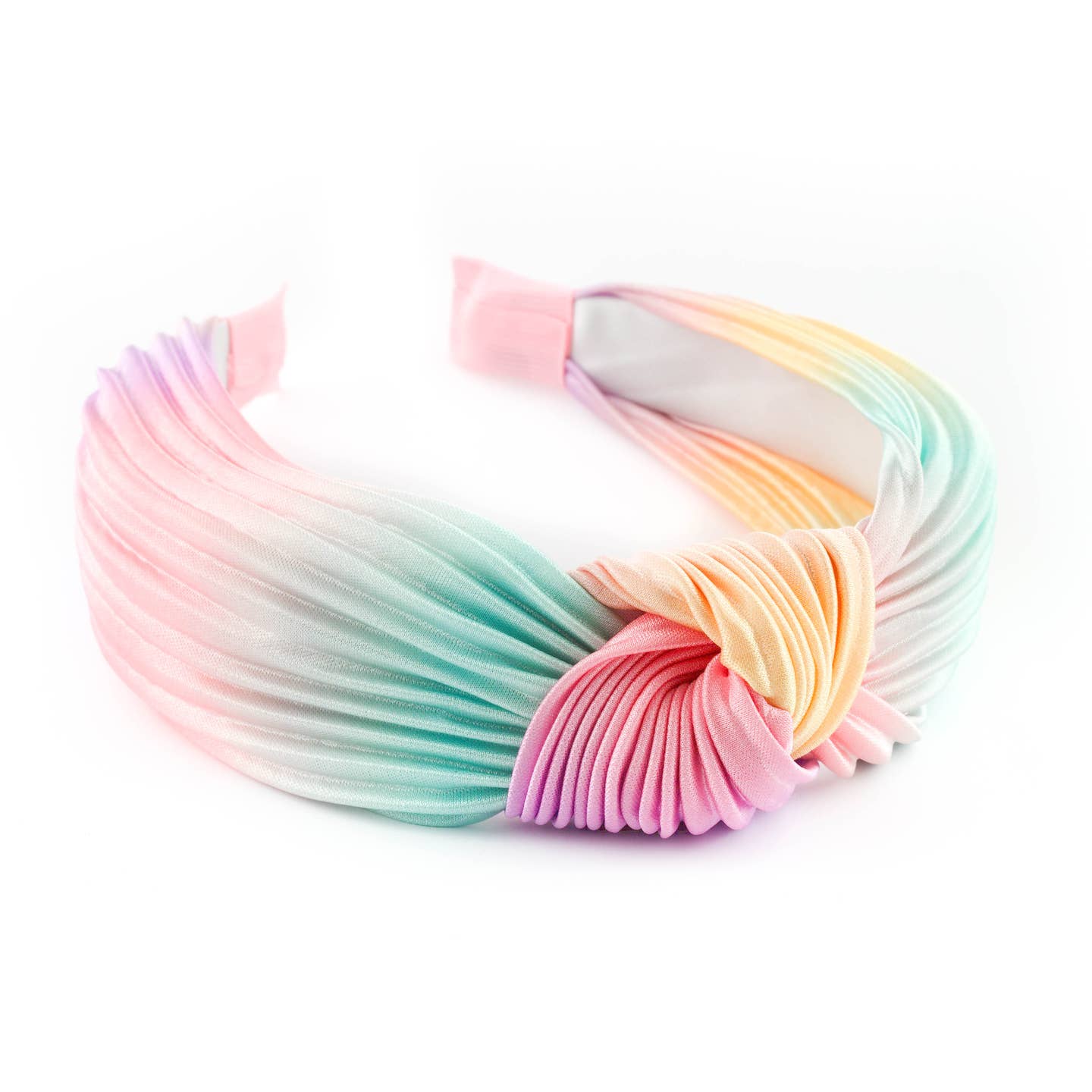 Pastel Rainbow Silk Knotted Headband