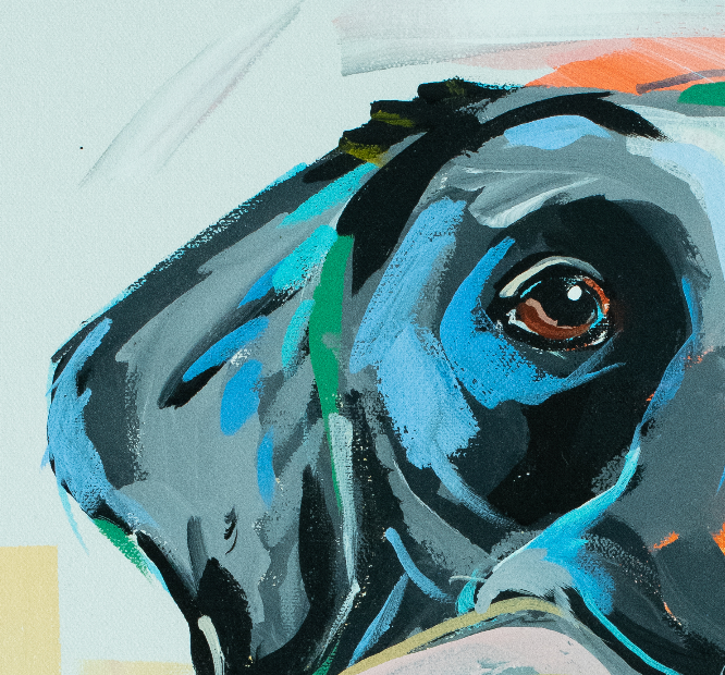 Black Lab with Green-Winged Teal Print by Brandon Thomas- 8x10