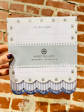 Blue prints on a 3 in one notepad