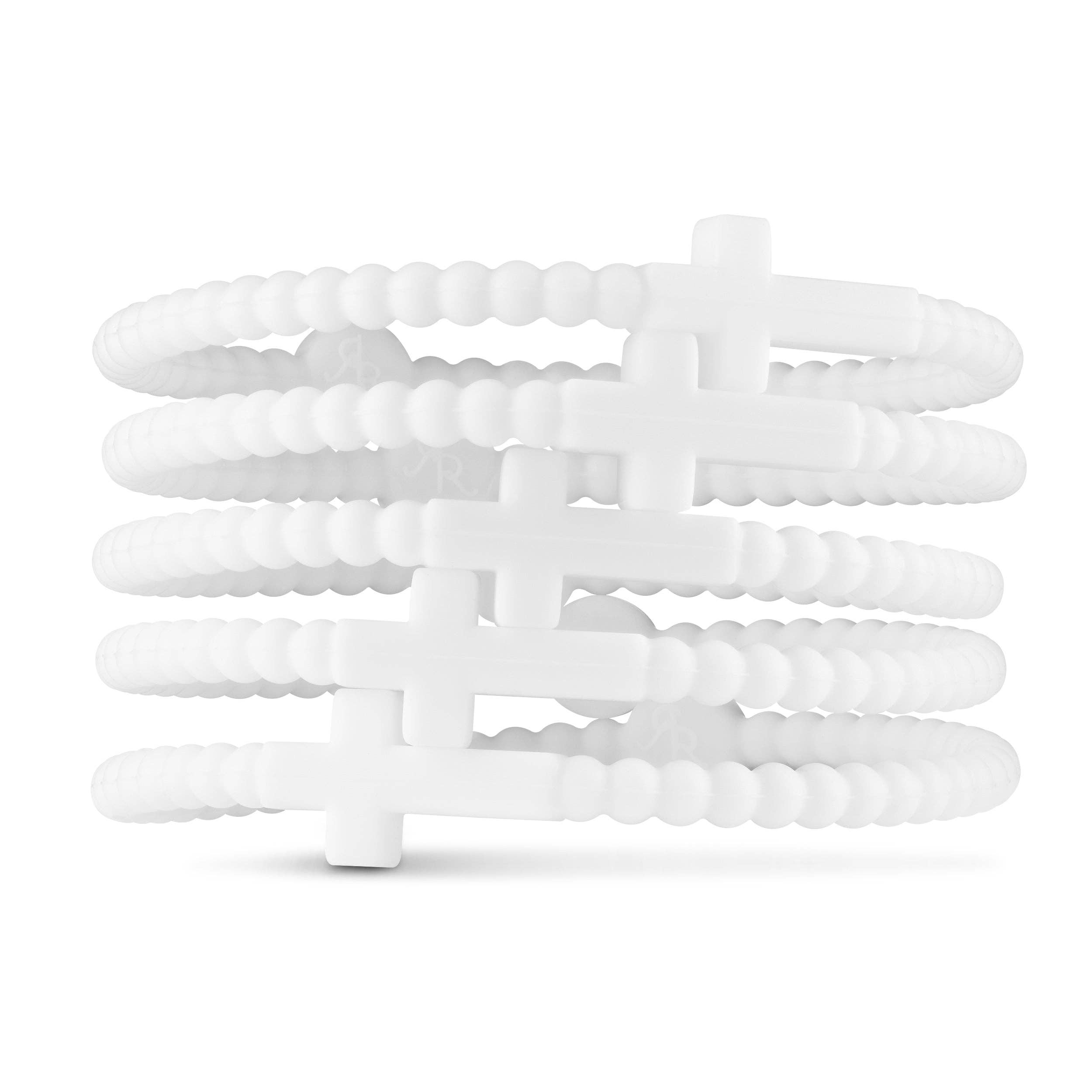 Jesus Silicone Cross Bracelet- White in Large
