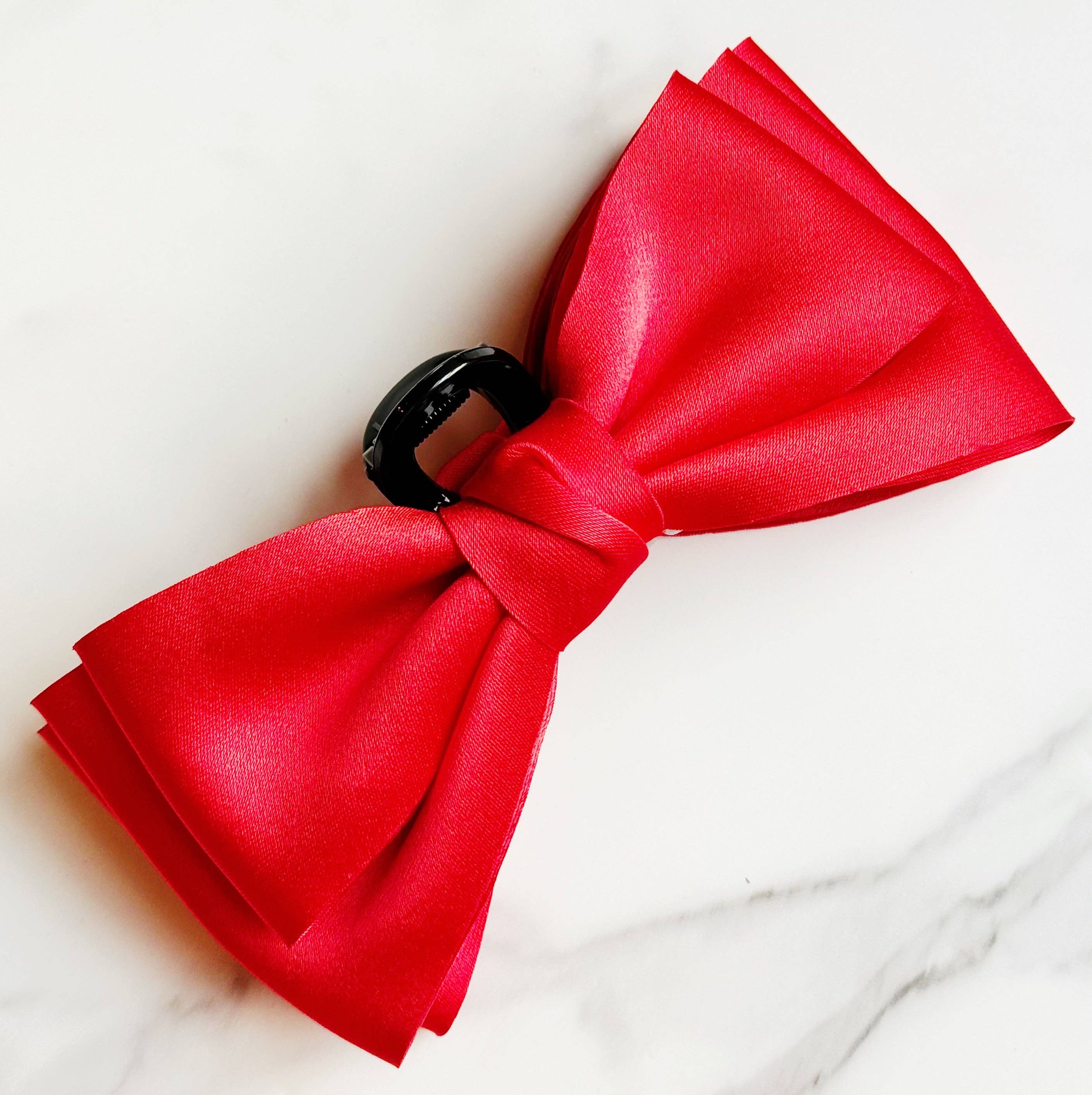 Red Bow Hair Clip