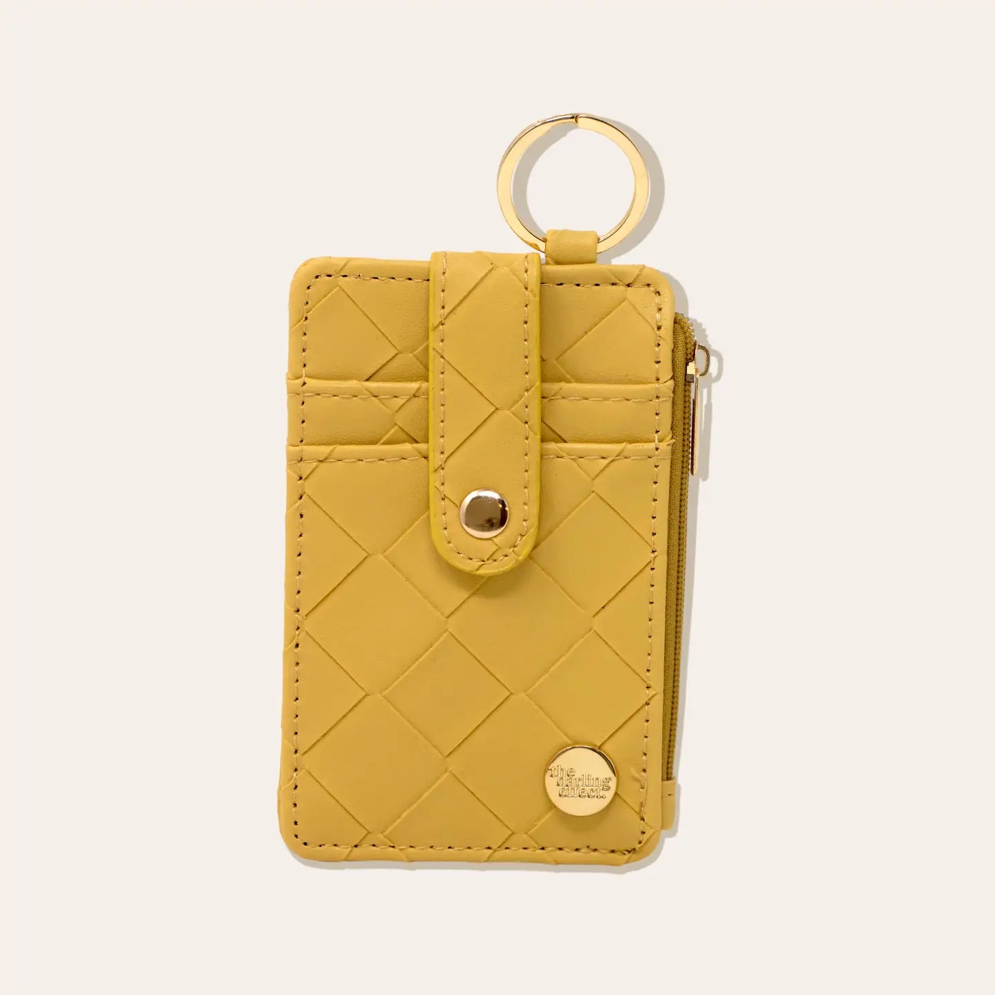 Woven Mustard Keychain Wallet