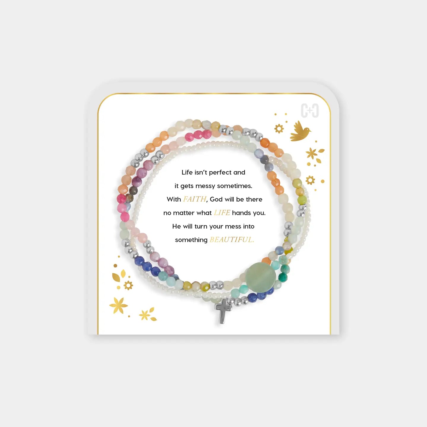 Silver Messy Life Charm Bracelet- Easter