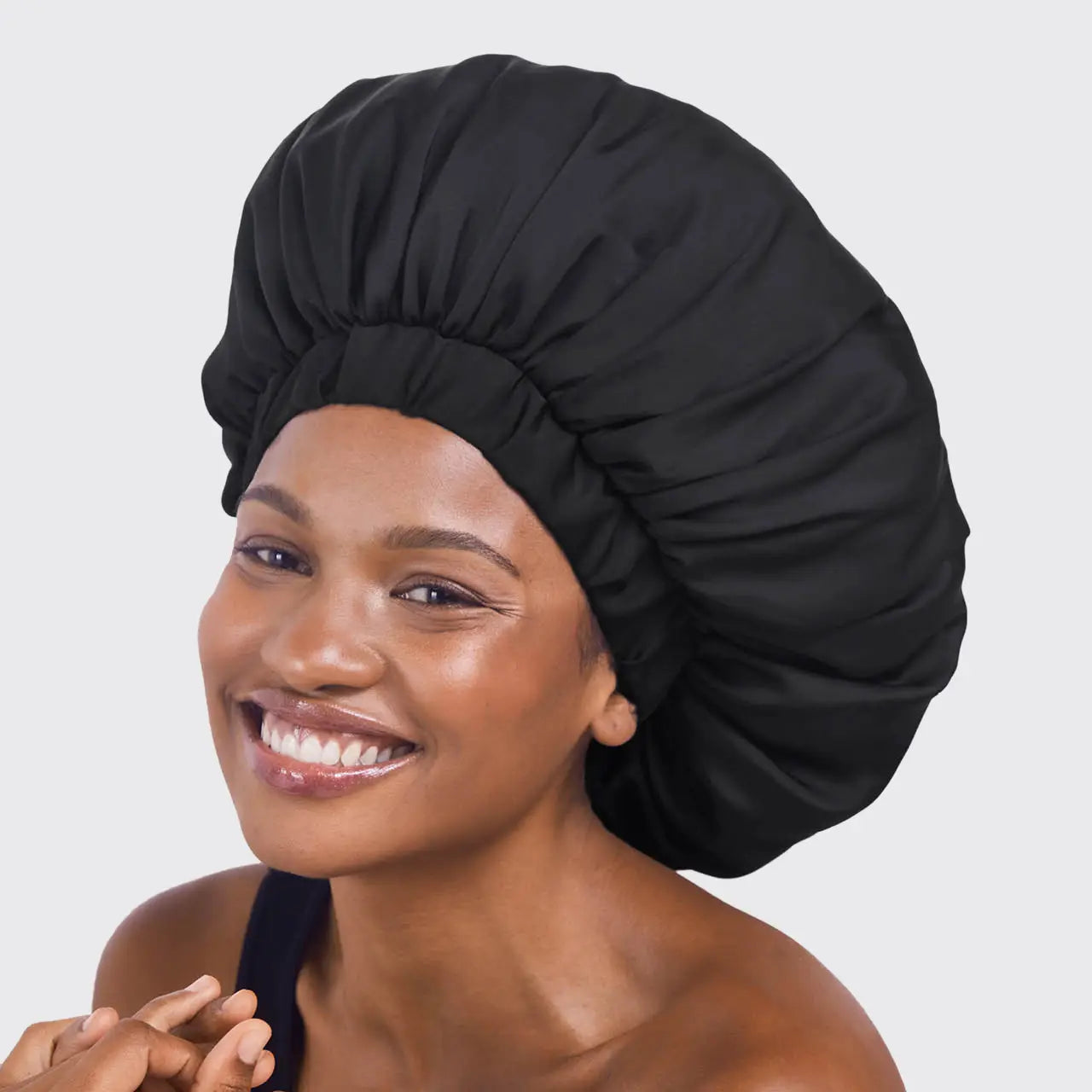 Black Satin Bonnet - XL by Kitsch