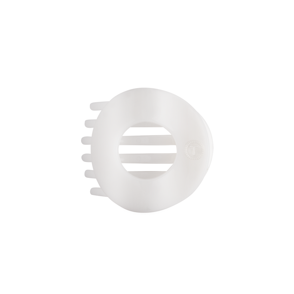 Coconut White Medium Flat Circle Hair Clip