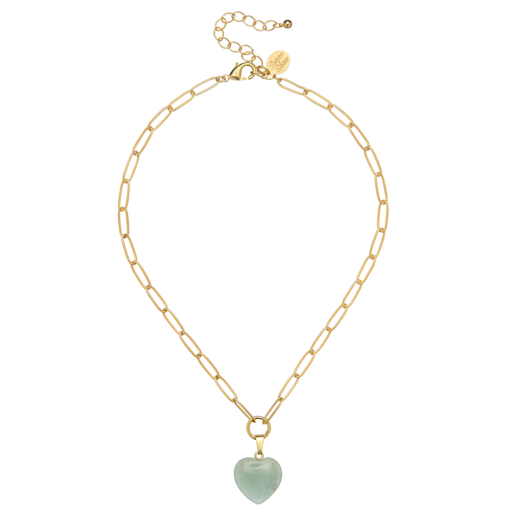 Audrey Heart Necklace in Jade