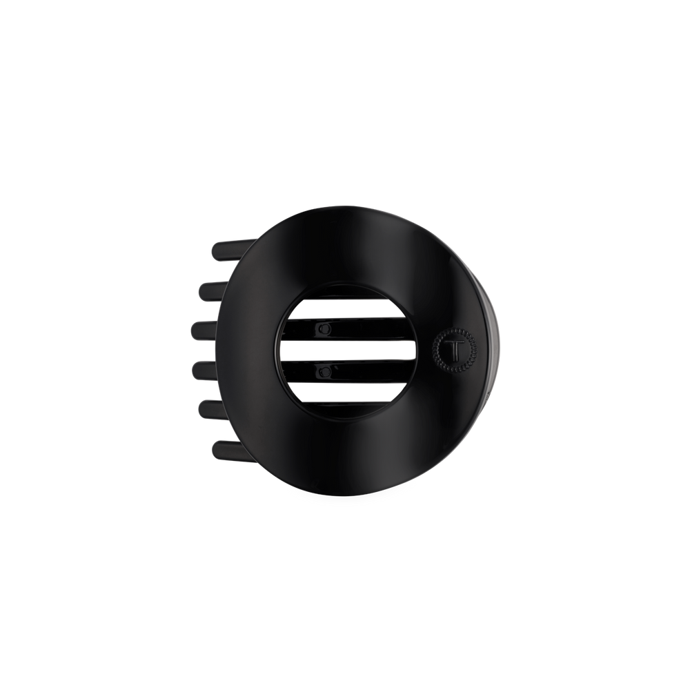 Jet Black Medium Flat Circle Hair Clip