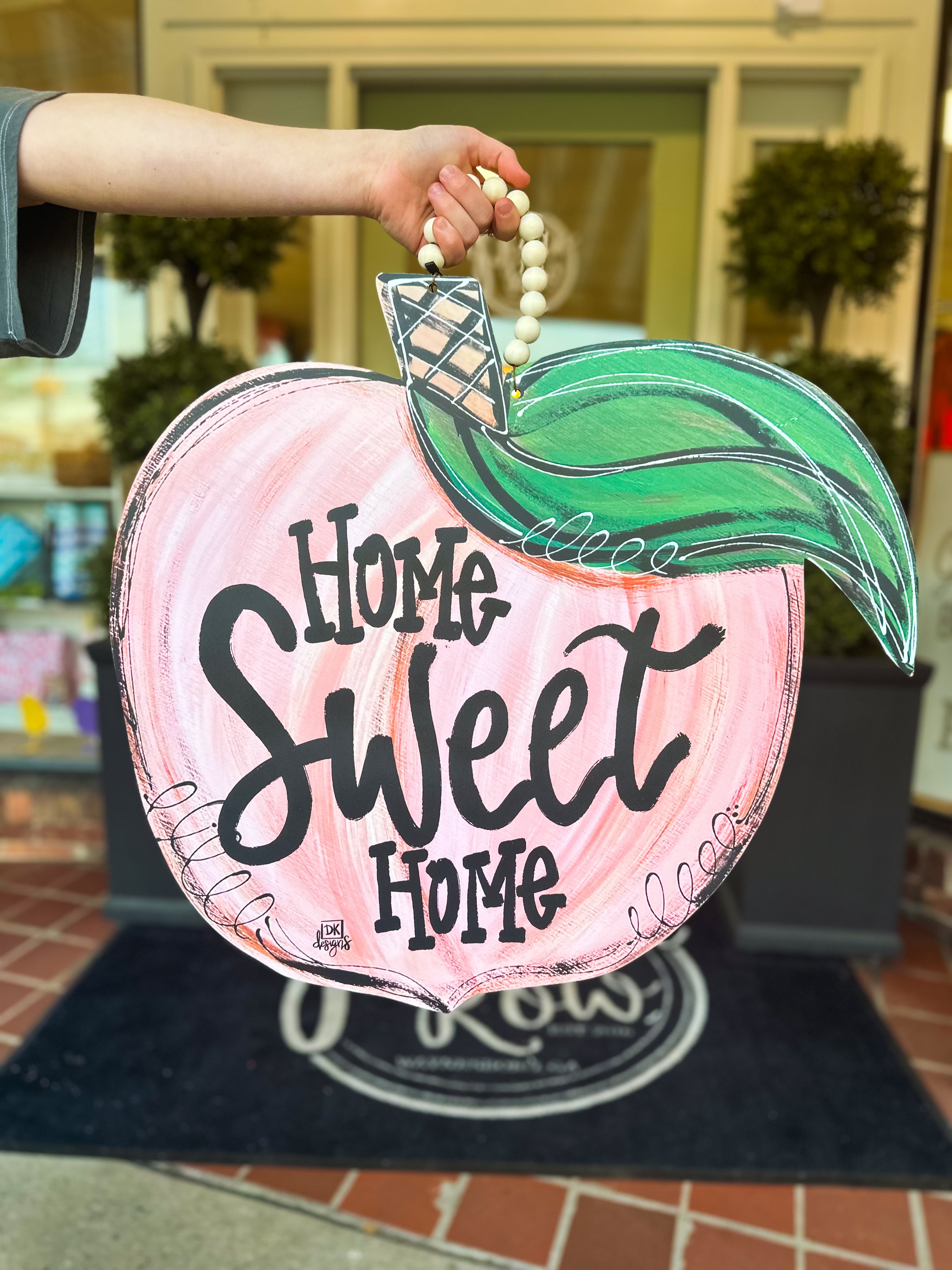 Home Sweet Home Peach Door Hanger