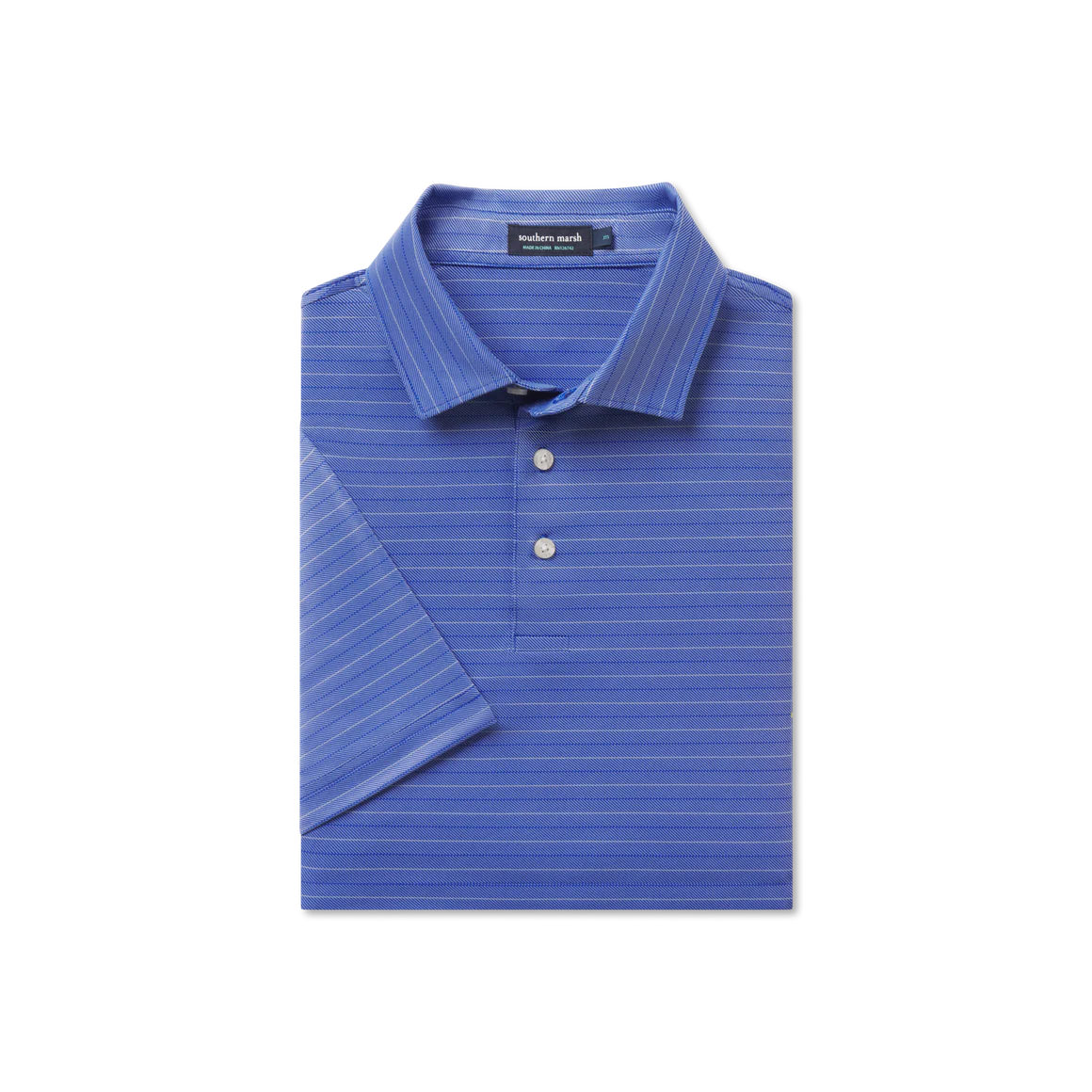 Tyner Twill Performance Polo in Blue & White by Southern Marsh