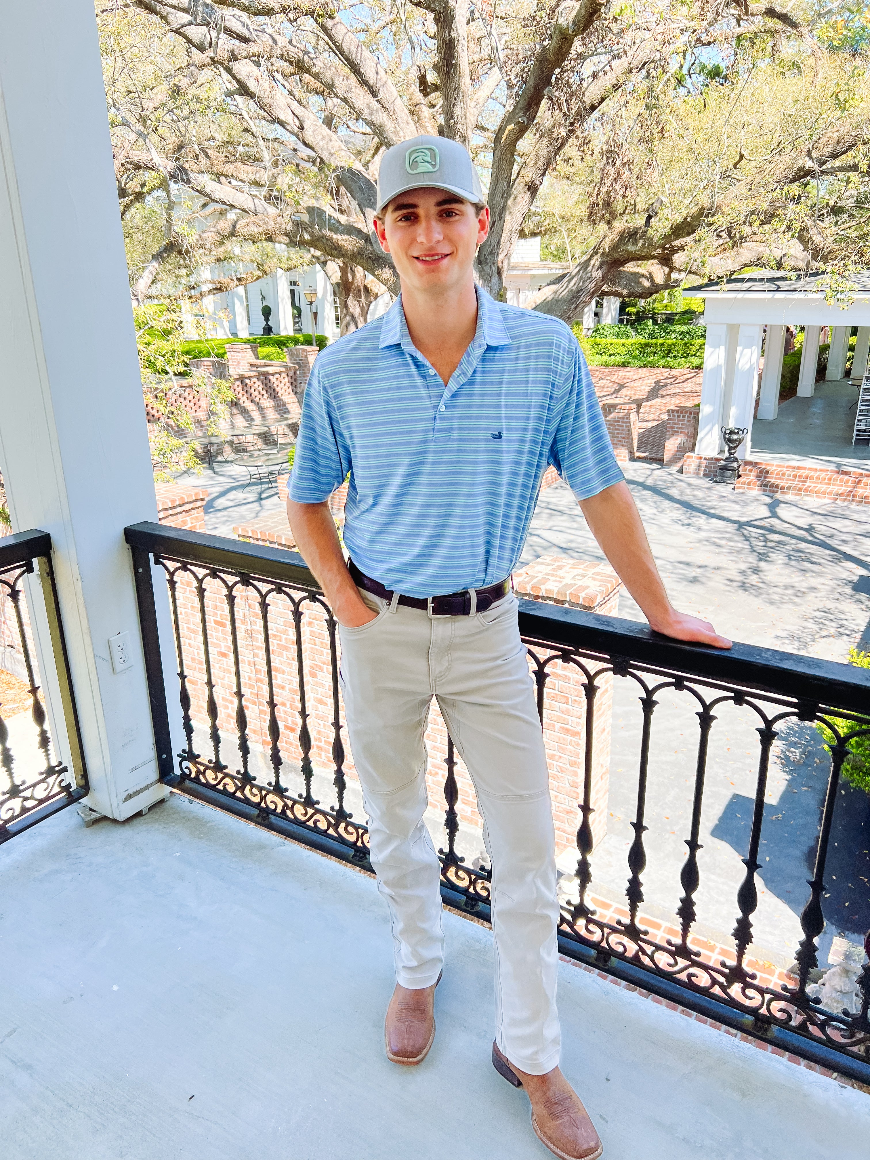 Maybourne Featherlight Stripe Polo In Lilac & Mint Maybourne By Southern Marsh