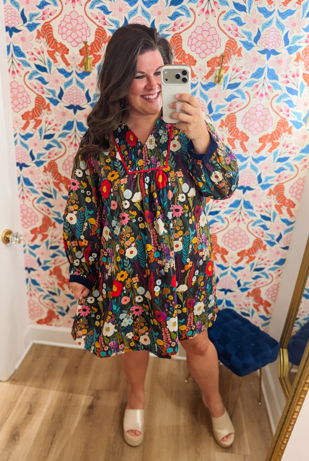 The Josie Floral Print Babydoll Dress (XL-2X)