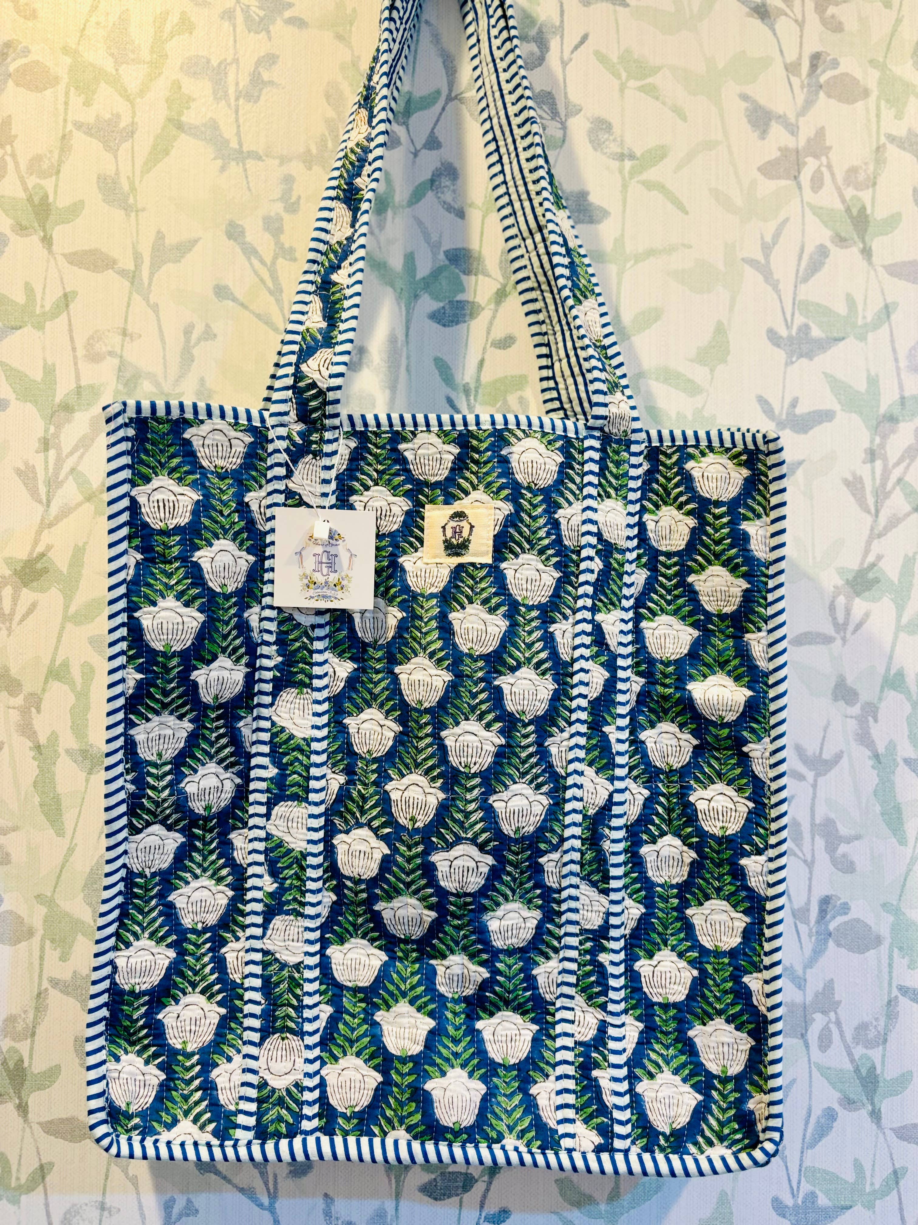 Blue Skies Quilted Tote Bag