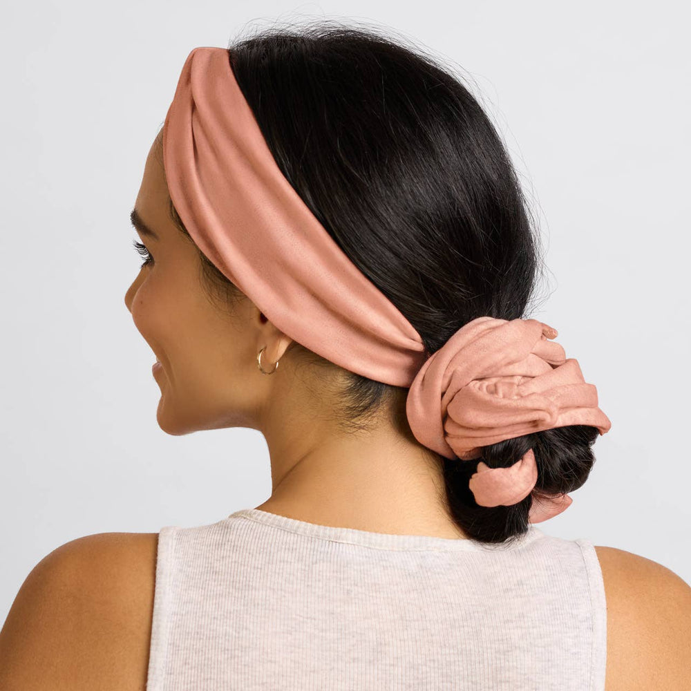 Set & Flow Heatless Curling Headband in Terracotta By Kitsch