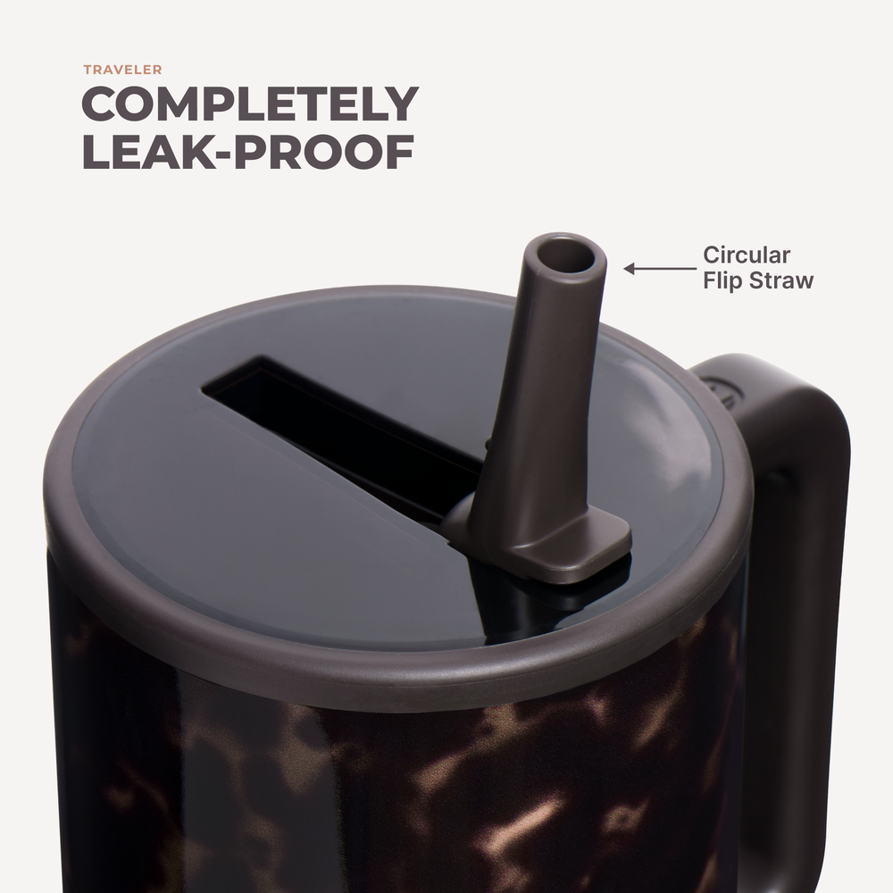 Mocha Tortoise 32oz Traveler Tumbler by Hydrojug