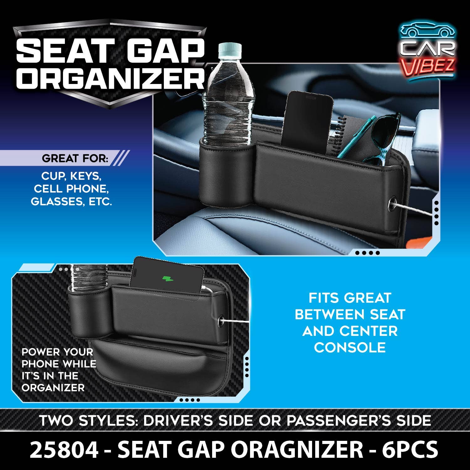 Car & Truck Seat Gap Filler Organizer