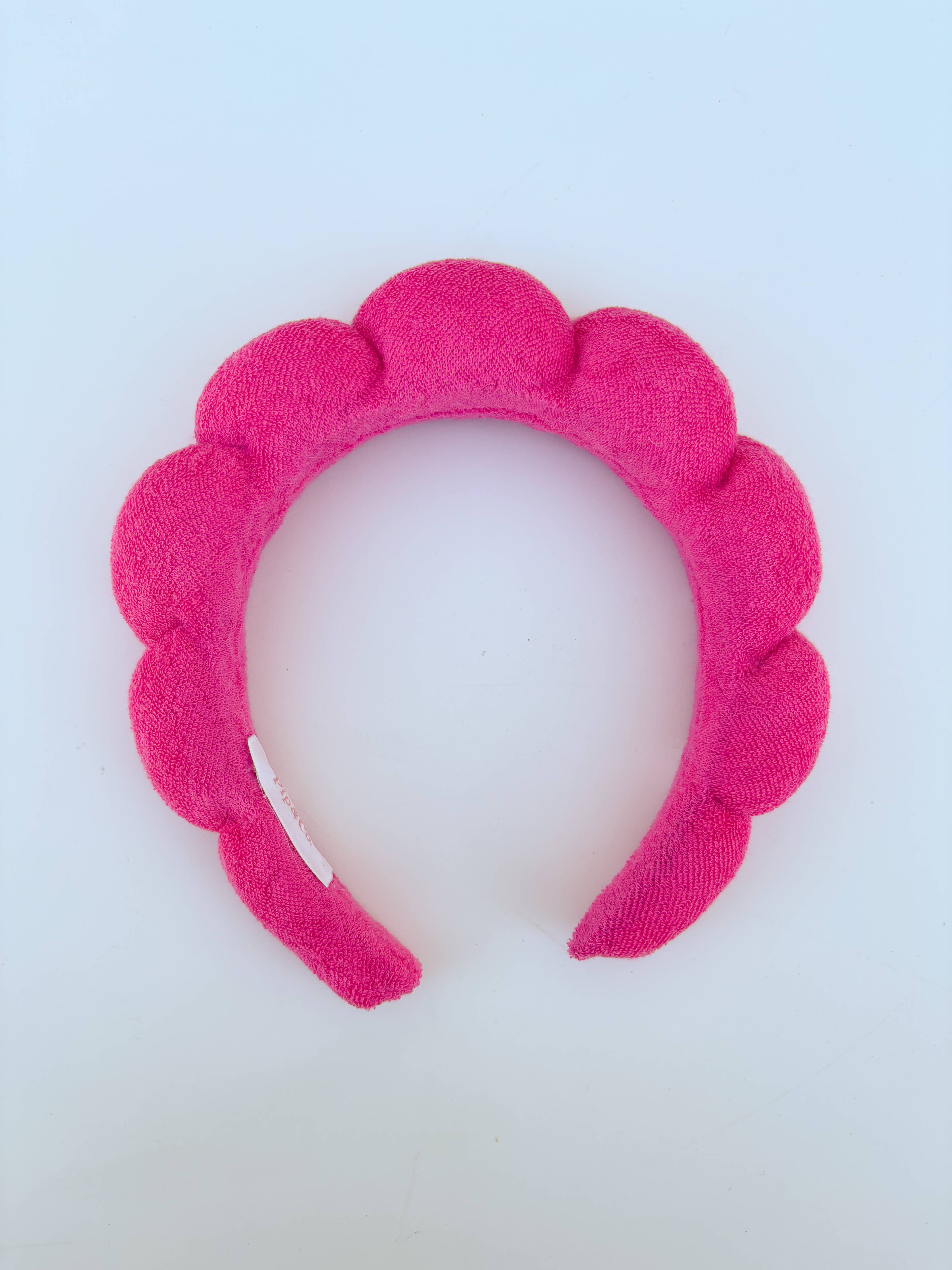 GRWM Puffy Terrycloth Spa Headband: Hot Pink