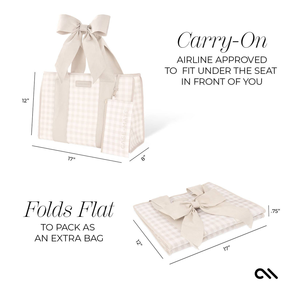 Latte Gingham Bow Jelly Tote Bag By Case-Mate