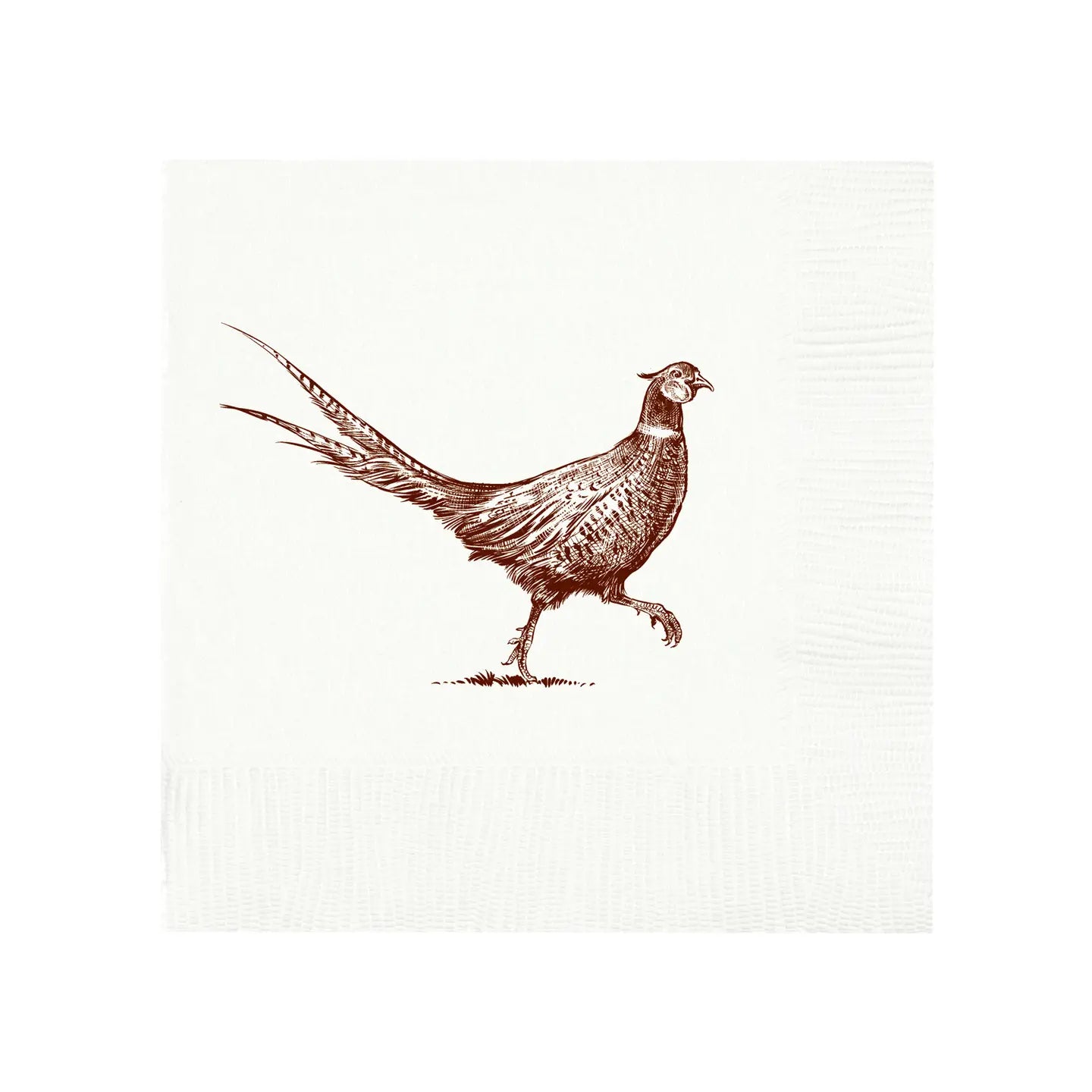 Pheasant Strut White Beverage Napkins