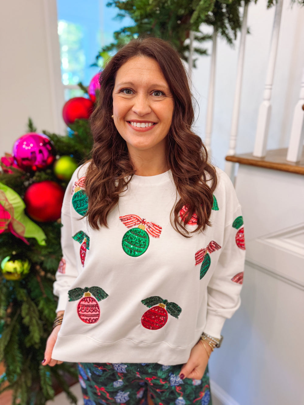 Baubles and Bows Millie Sweatshirt By Mary Square (S-2X)