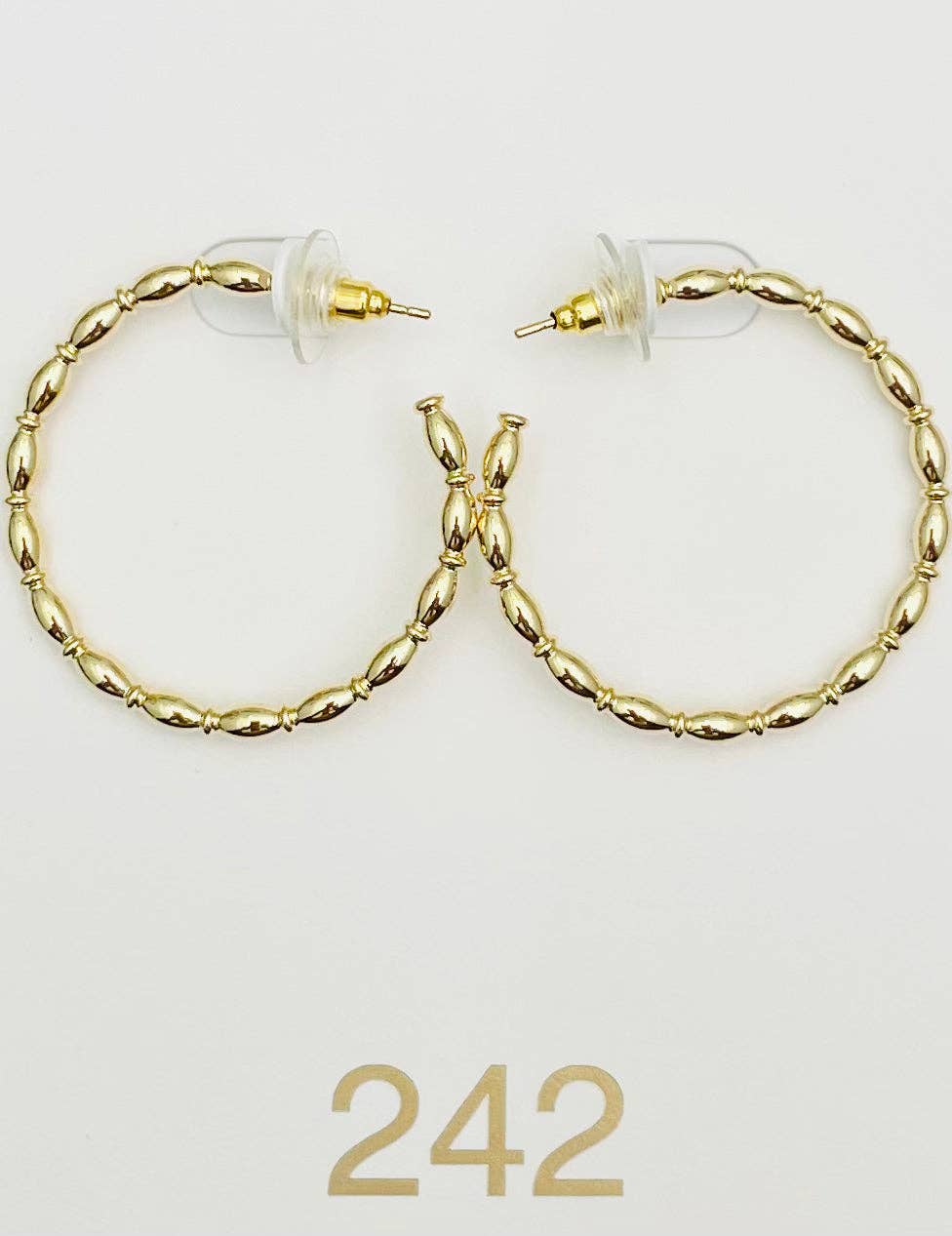 Gold Rice Bead Hoop