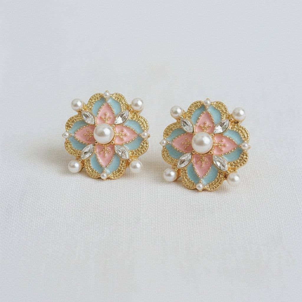 Vintage Palace Pearl Stud Earrings