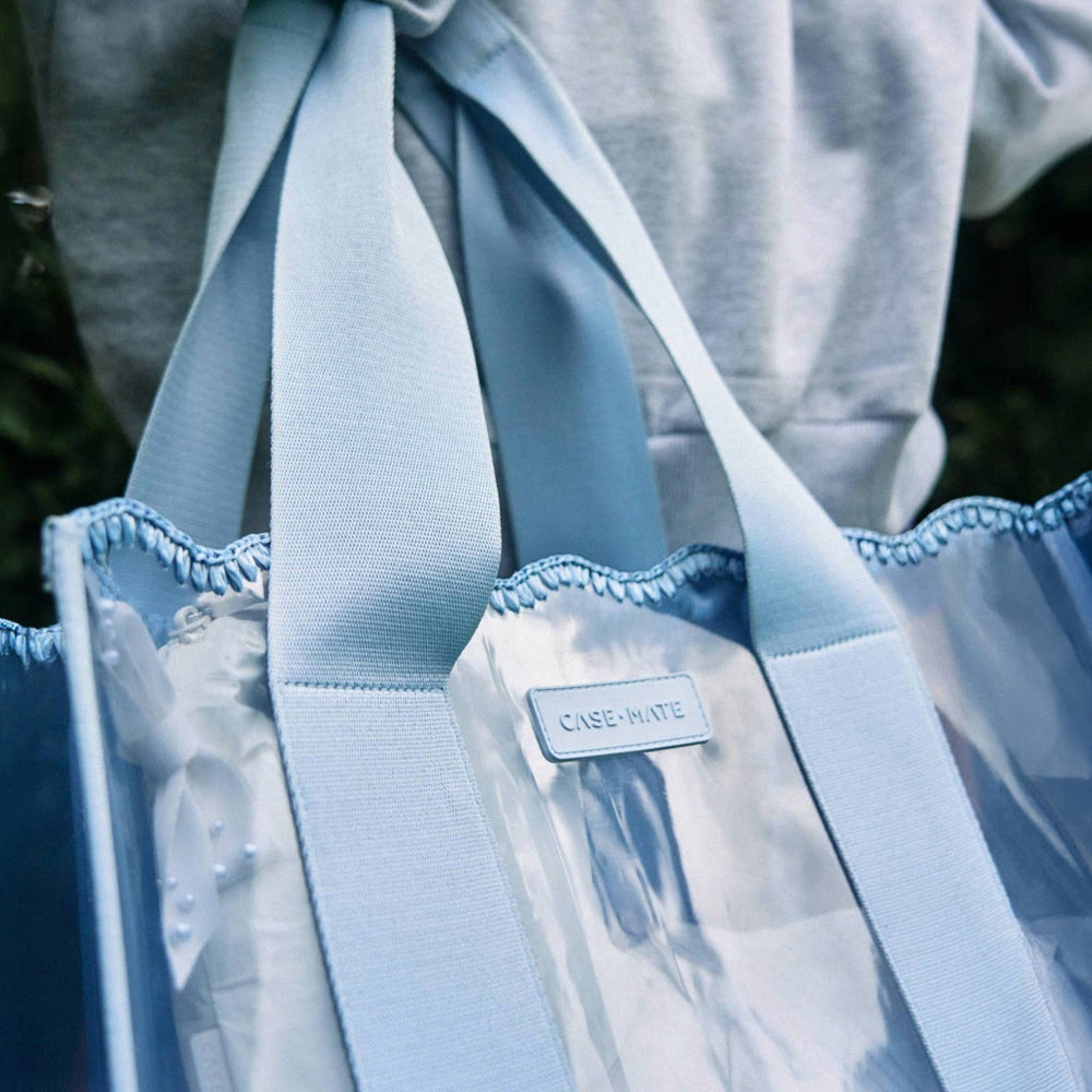 Carolina Blue Crochet Wave Jelly Tote Bag By Case-Mate