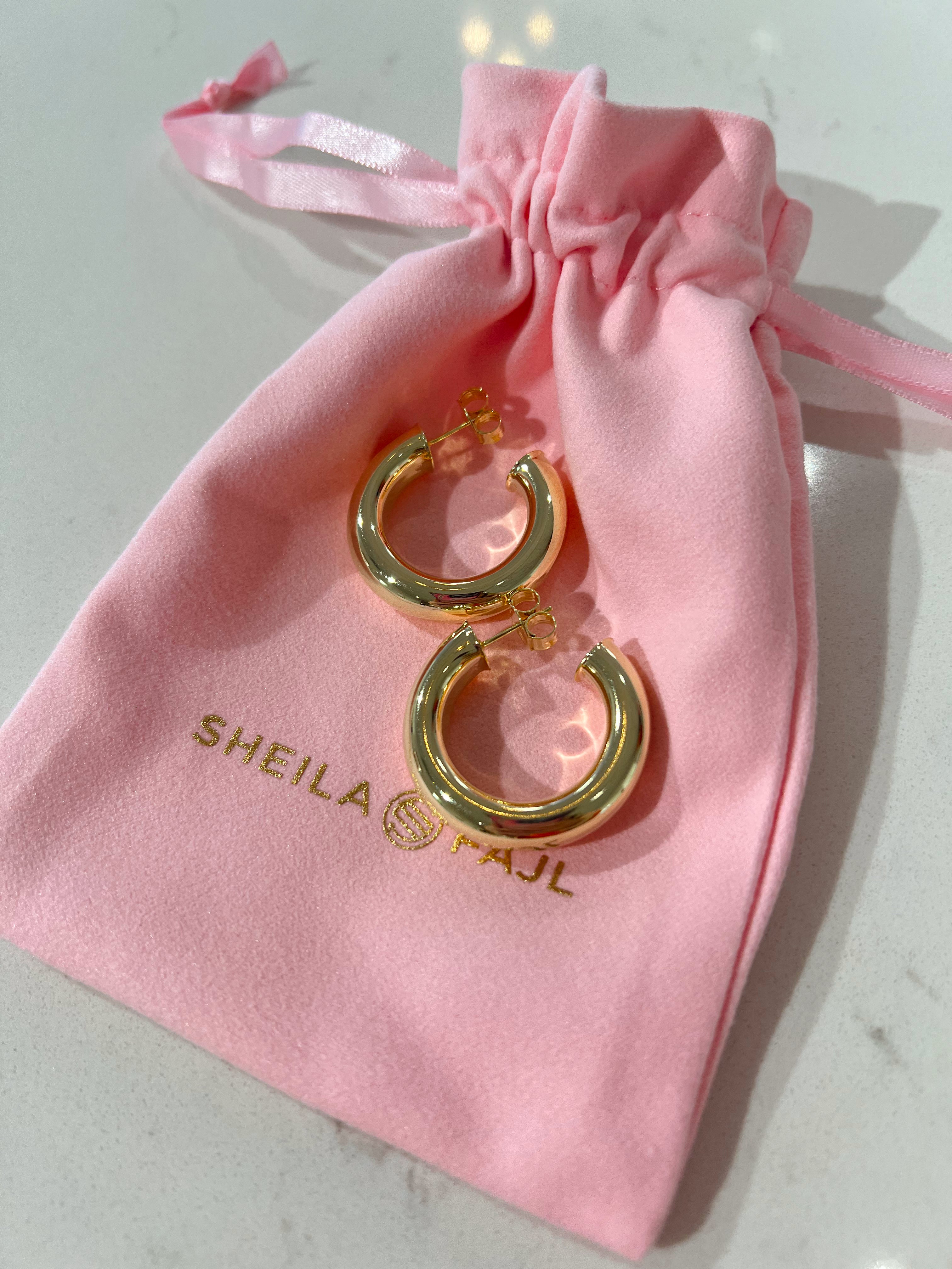 Small Shiny Chantal Hoops by Sheila Fajl