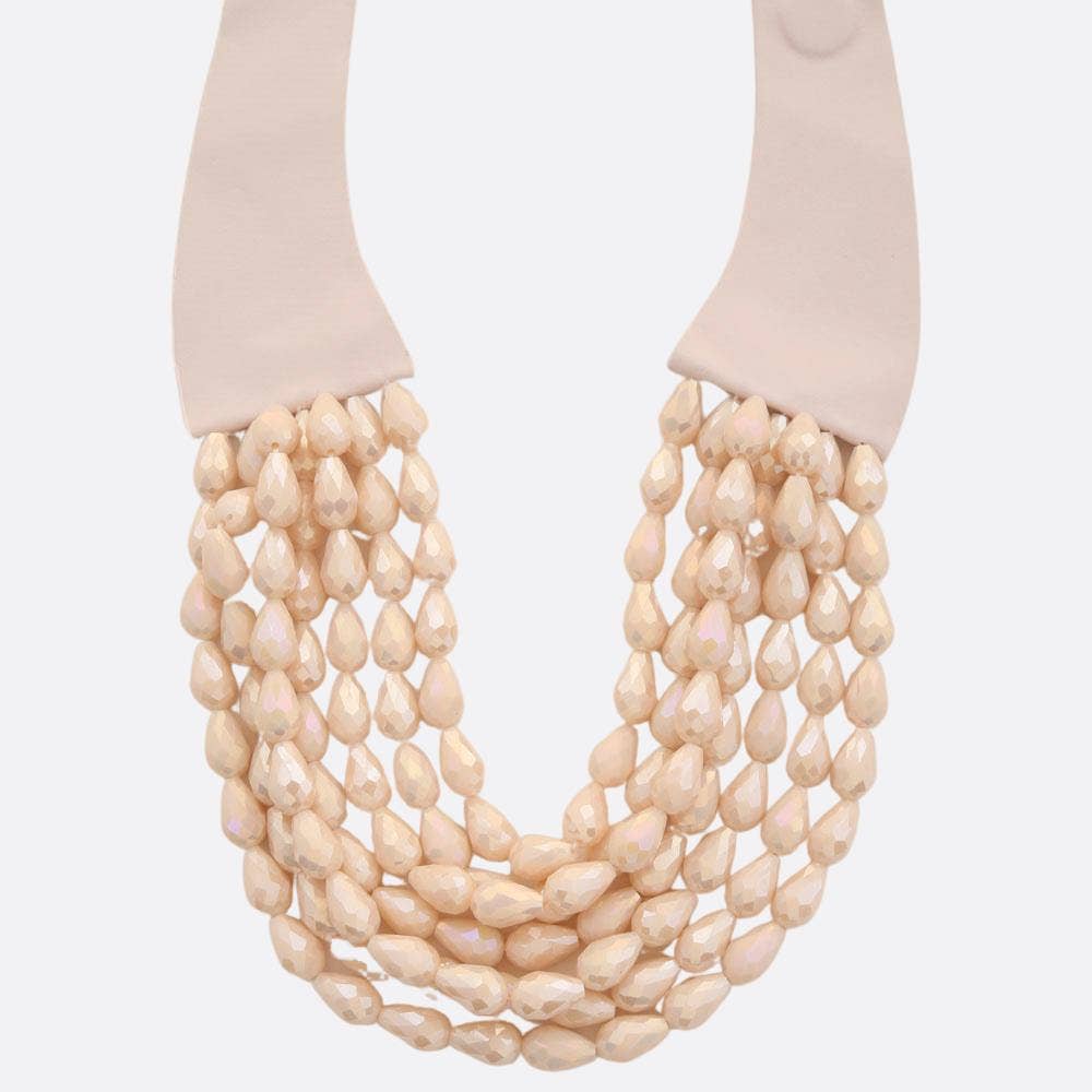 The Maisey Cream Teardrop Chunky Necklace