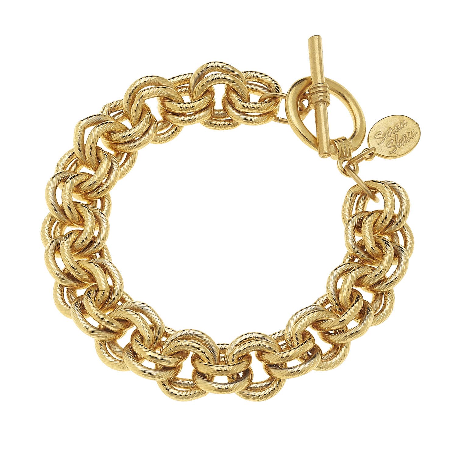 Gold Double Link Chain Bracelet by Susan Shaw