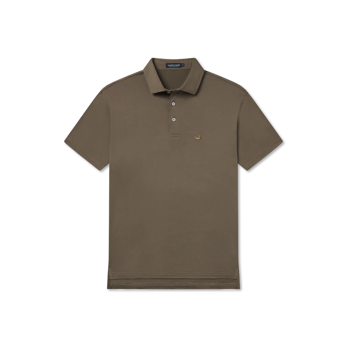 Wellington Stripe Bermuda Performance Polo in Dark Olive by Southern Marsh