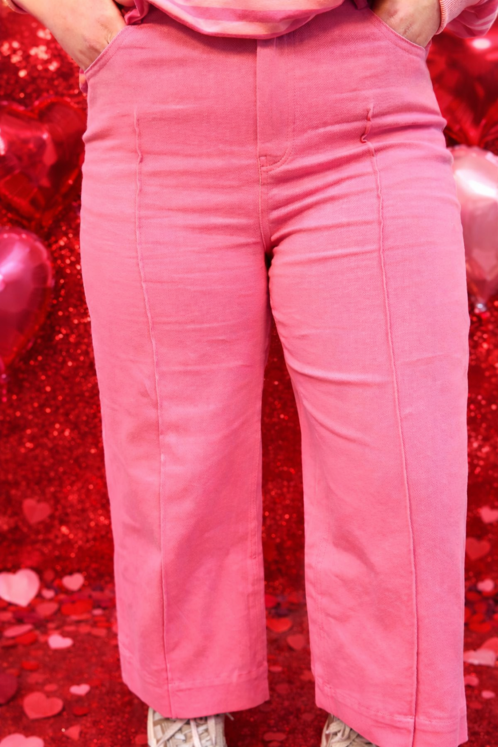 The Edie Pink Wide Leg Pants