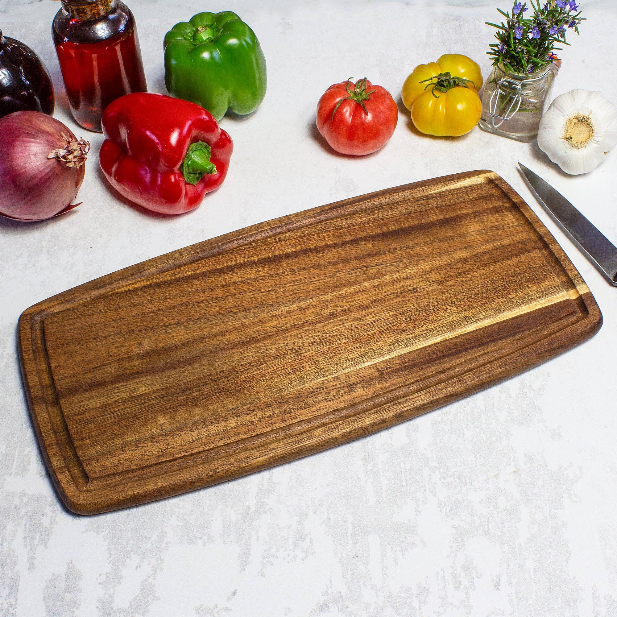 Acacia Wood Cutting Board with Juice Groove