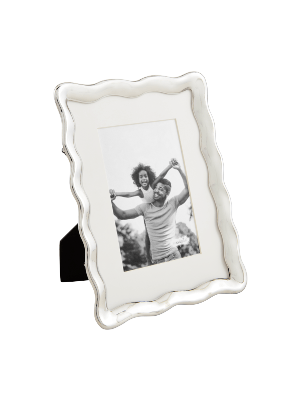 4x6 Wavy Metal Frame silver picture by mudpie