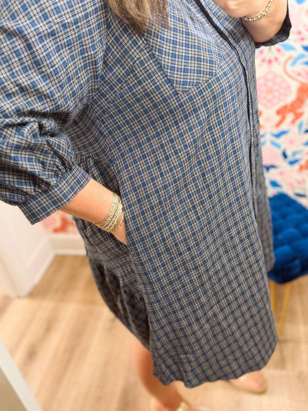 The Ashley Plaid Button Down Dress (XL-2X)
