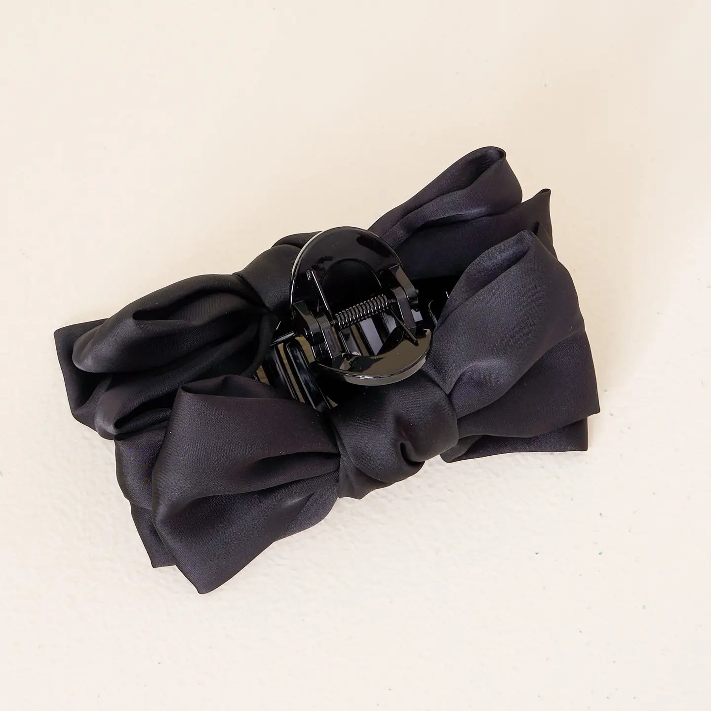 Black Satin Bow Clip