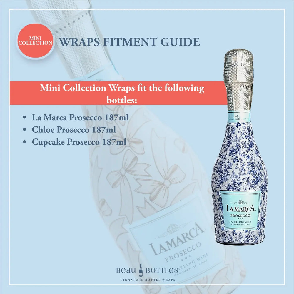 Beau Bottle Preppy Watercolor Oranges- Mini Prosecco Collection- Six Pack