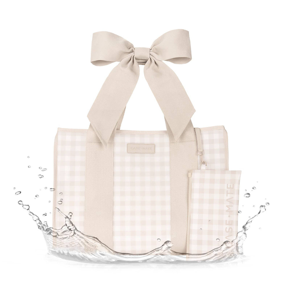 Latte Gingham Bow Jelly Tote Bag By Case-Mate