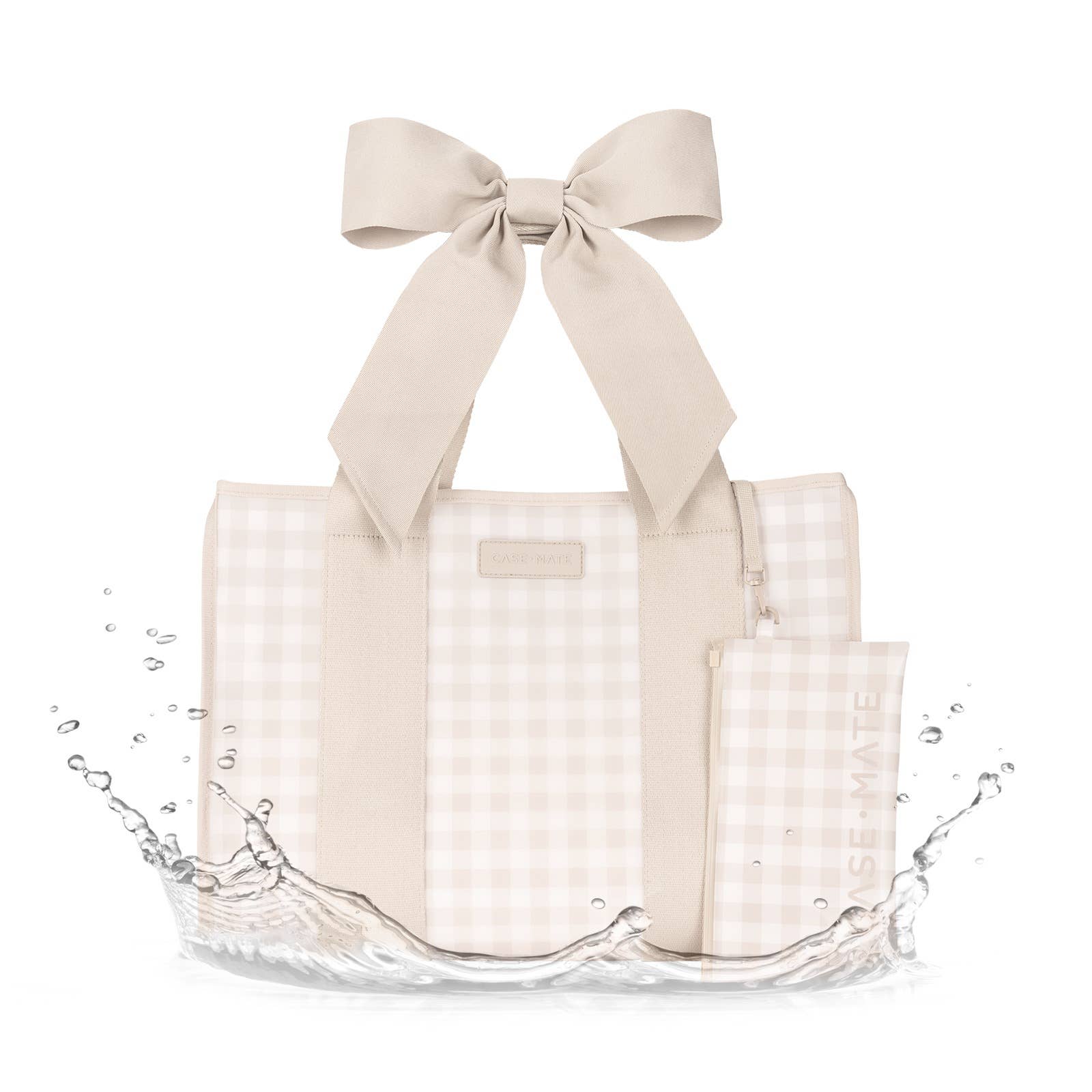 Latte Gingham Bow Jelly Tote Bag By Case-Mate