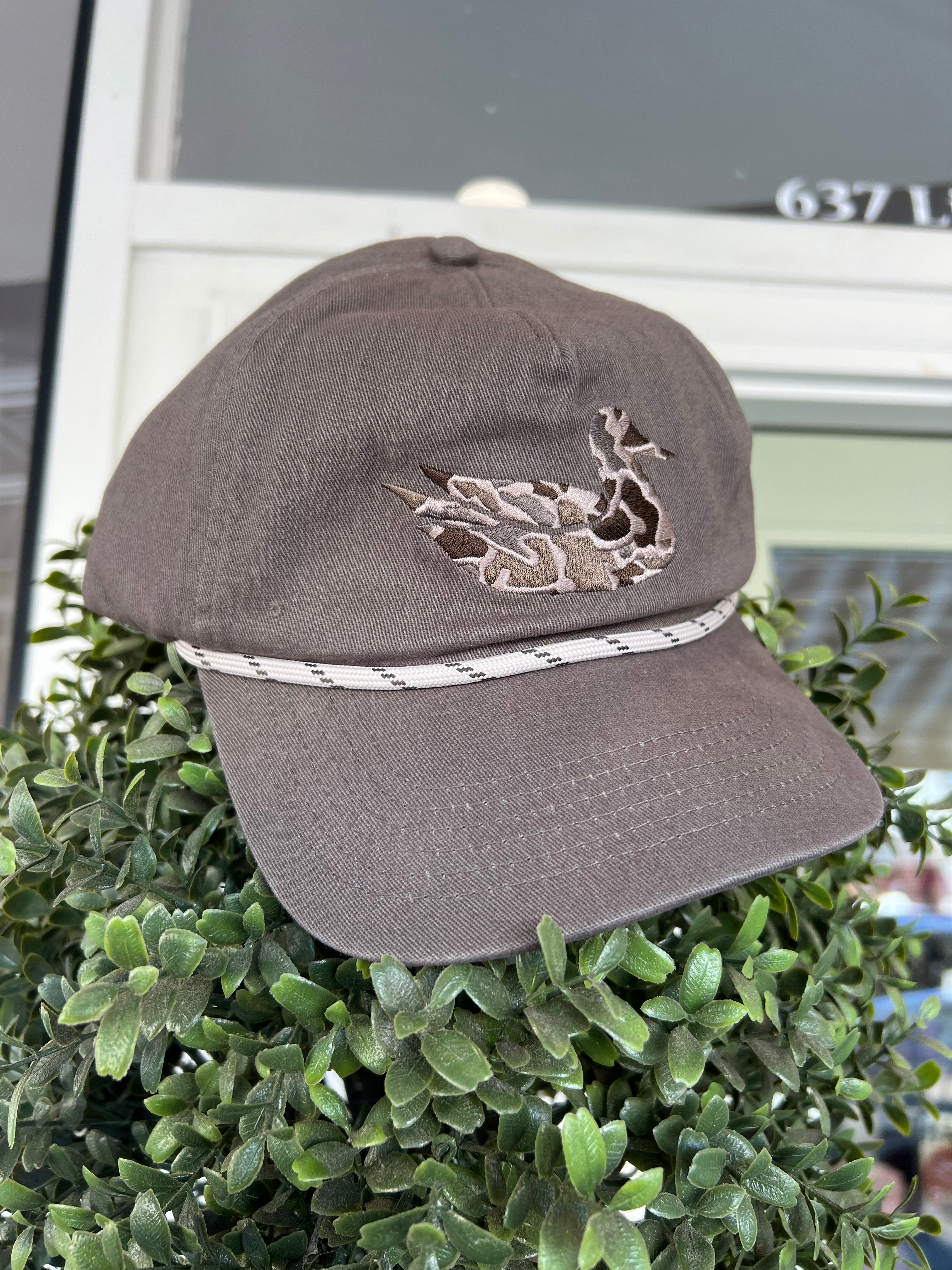 Camo Duck Ensenada Rope Hat in Stone Brown by Southern Marsh