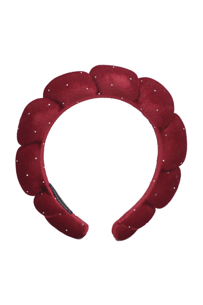 Red Spa Headband & Wristband Bling Set