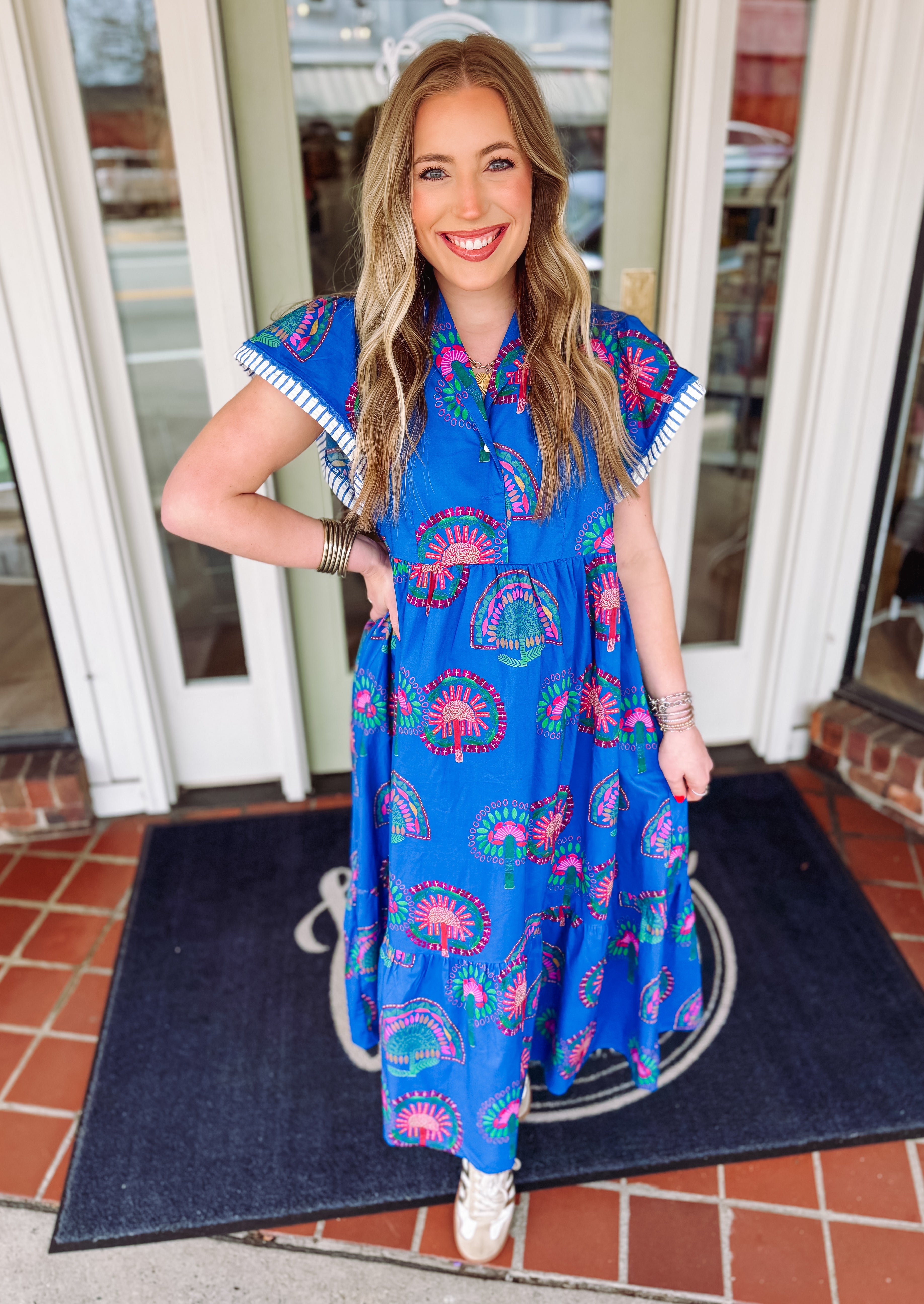 The Stevie Abstract Print Midi Dress