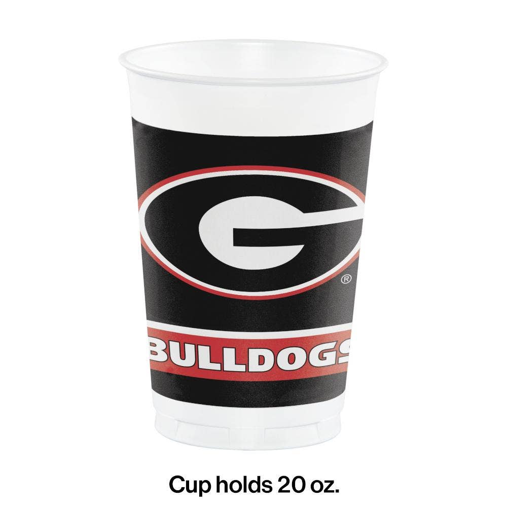 University of Georgia 20 oz Plastic Cups, 8/Pkg