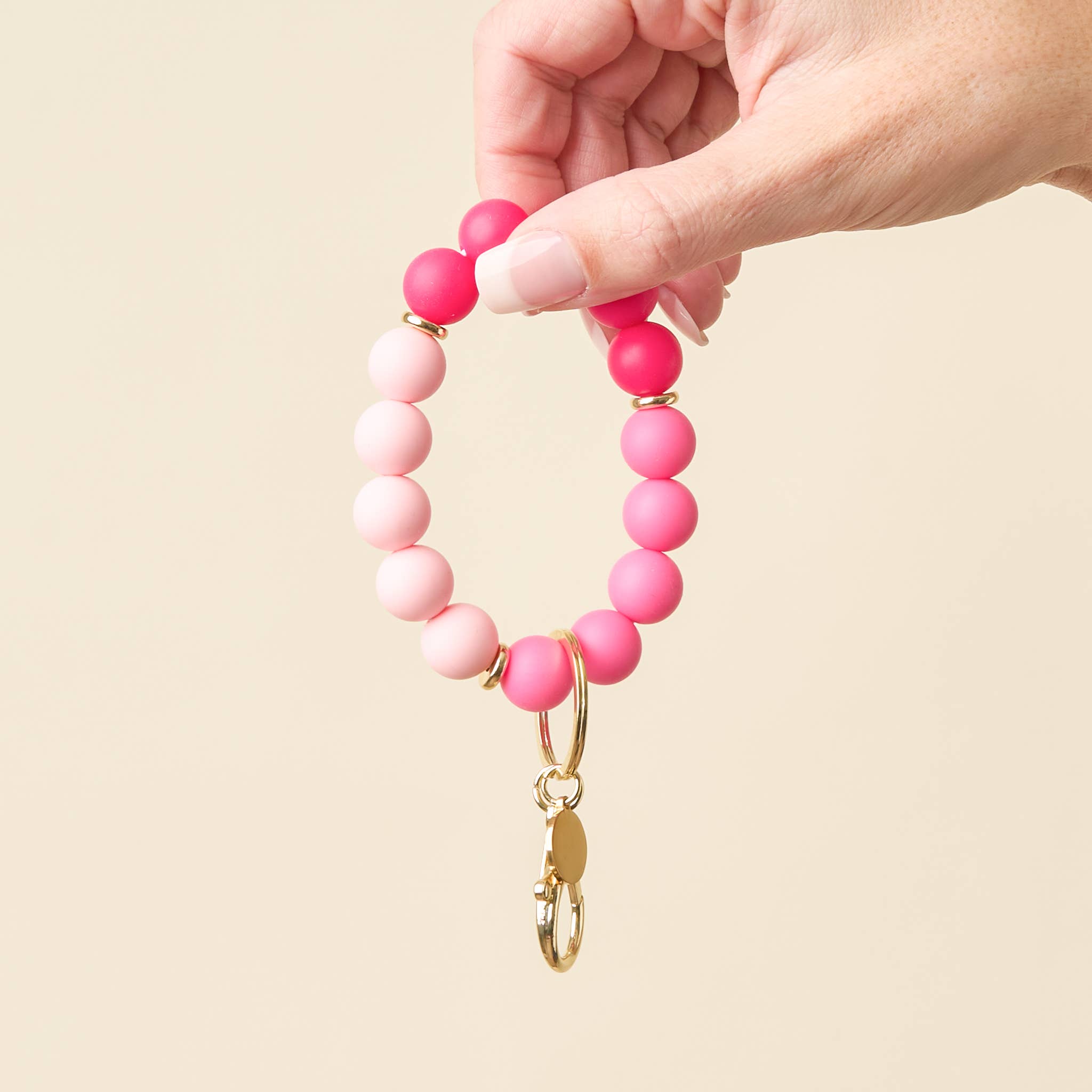 Tickled Pink Hands-Free Keychain Wristlet