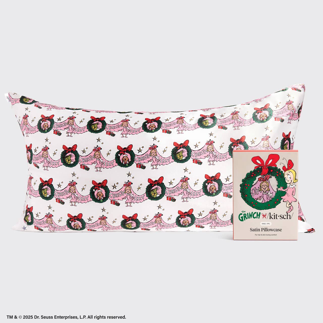 The Grinch x Kitsch Satin Pillowcase in Cindy Lou Who (King Size)