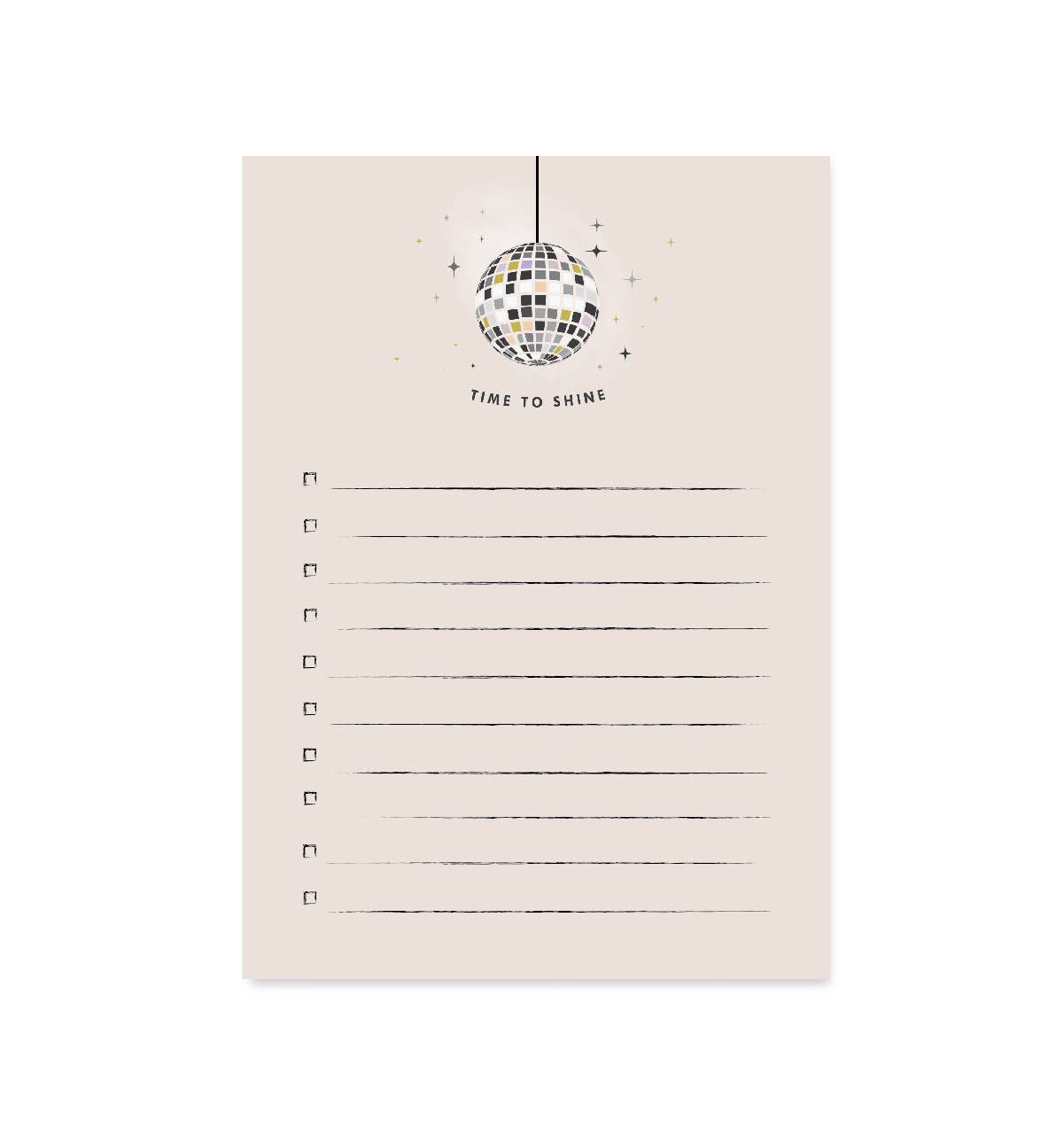 Time to Shine Disco Ball Notepad