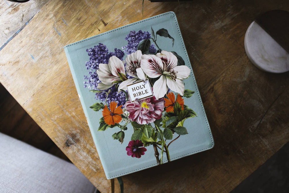 NIV Artisan Collection Bible Large Print Leathersoft Sage Floral