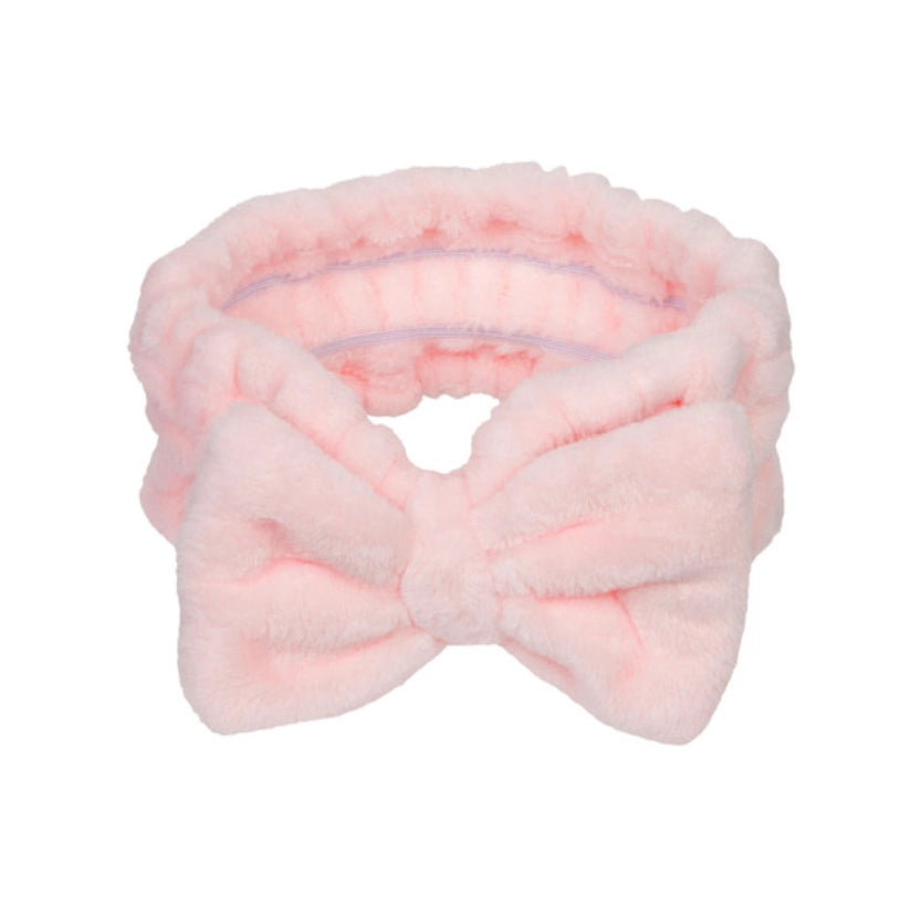 Plush Bow Headband in Pink by Cala