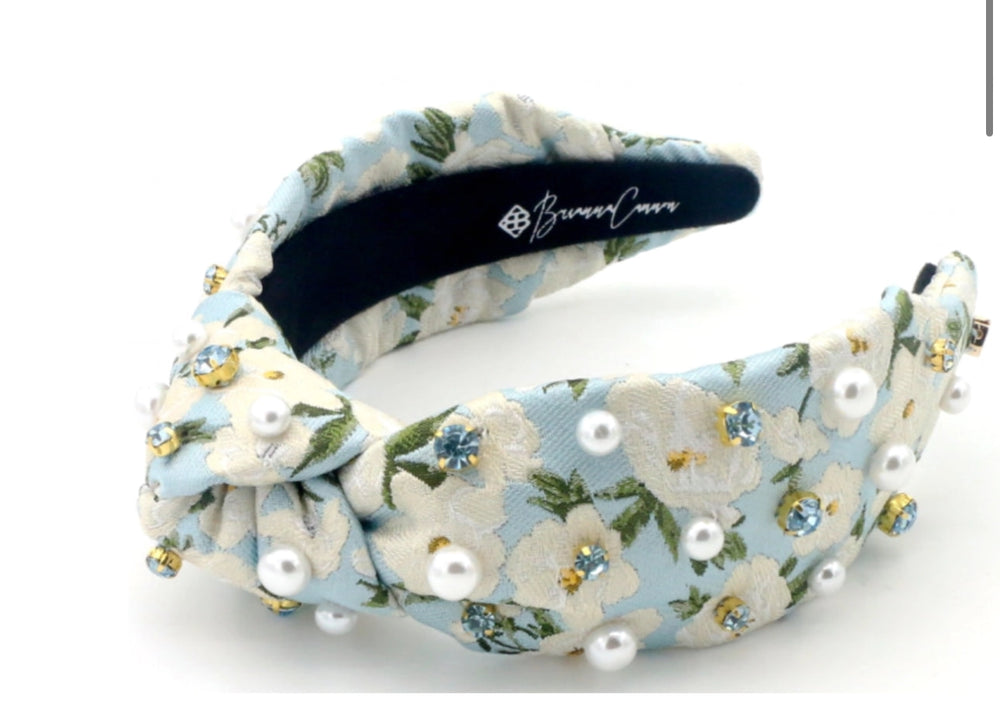 Blue & White Floral Headband by Brianna Cannon