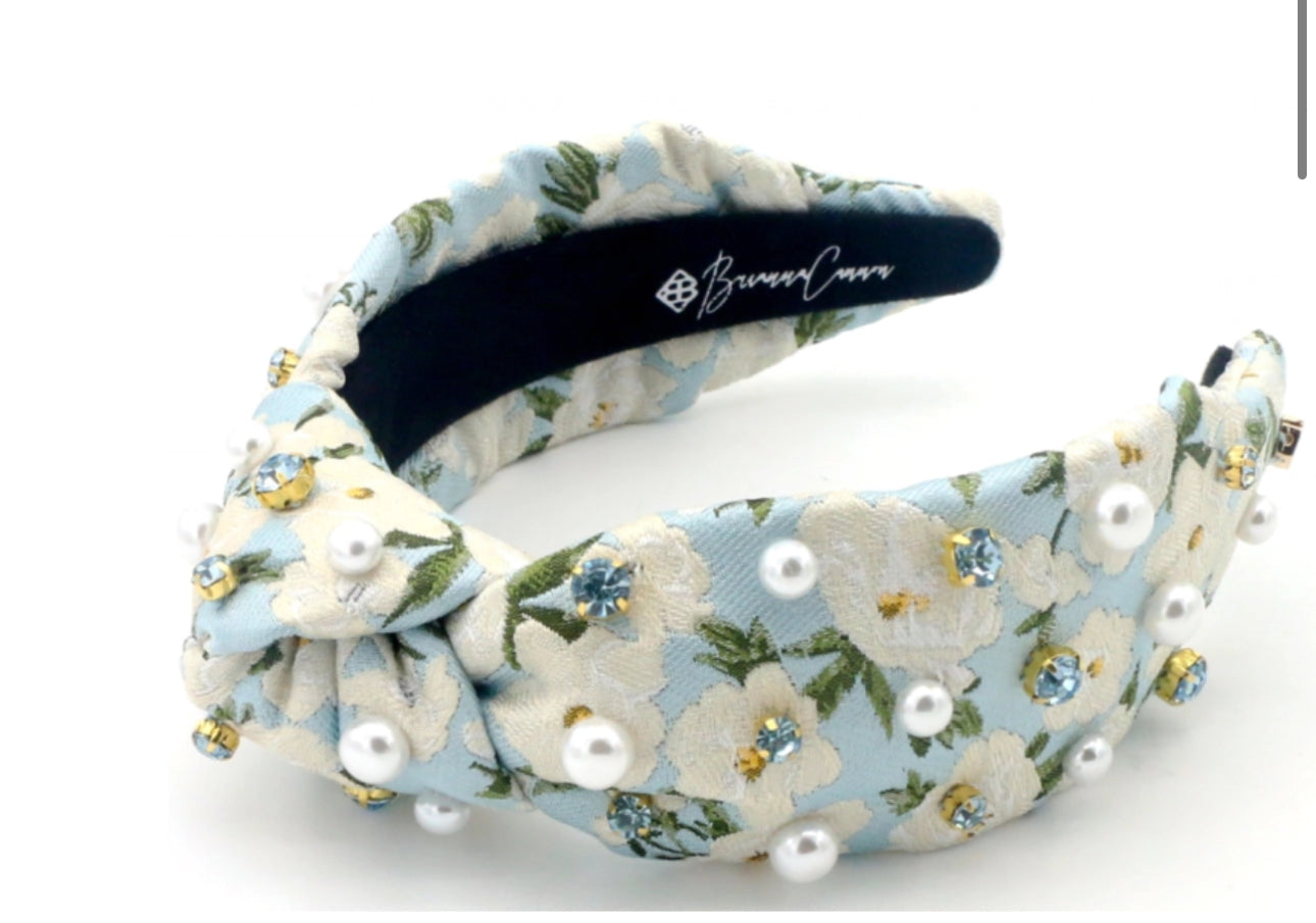 Blue & White Floral Headband by Brianna Cannon